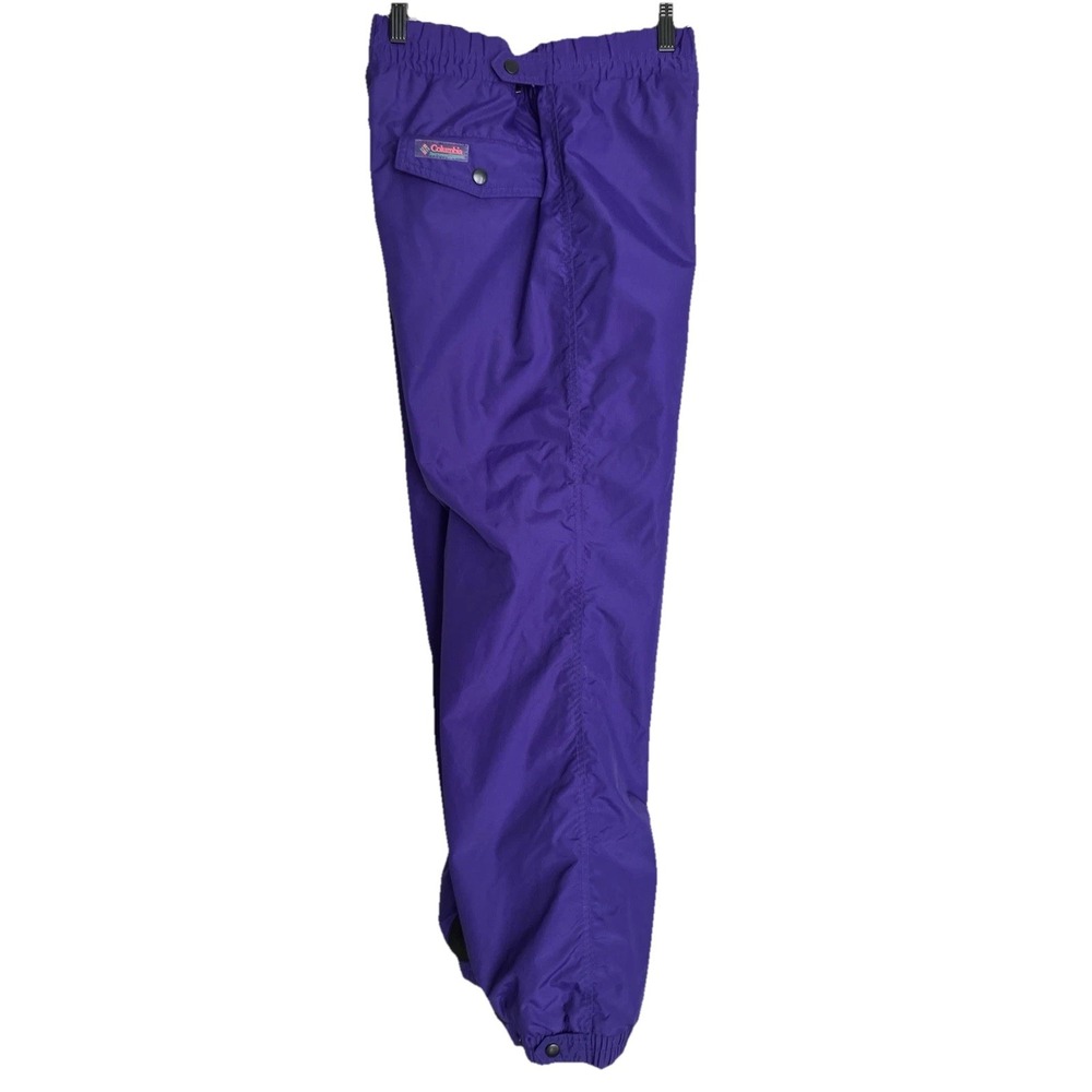 Vintage Columbia Purple Snow Pants Women's Medium Nylon Ski Pants Retro 90s